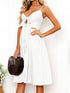 cutout-smocked-sweetheart-neck-cami-dress Sophia's Trends - Sophia's Style-White-XL